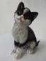 Preview: Figur Katze schwarz-weiß sitzend