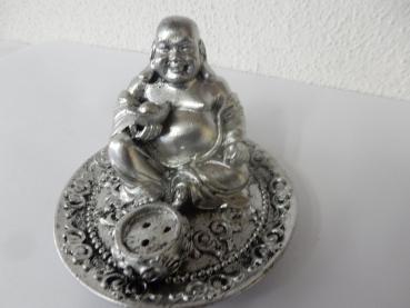 Räucherstäbchenhalter Buddha silber mit Wunderlampe
