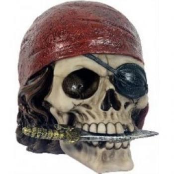 Totenkopf Pirat mit Messer