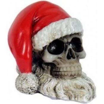 Totenkopf mit Weihnachtsmannmütze