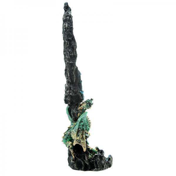 Räucherstäbchenhalter Drache grün an Wasserfall1