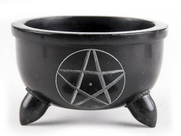 Räucherschale mit Pentagramm aus Speckstein