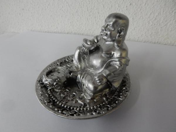 Räucherstäbchenhalter Buddha silber mit Wunderlampe